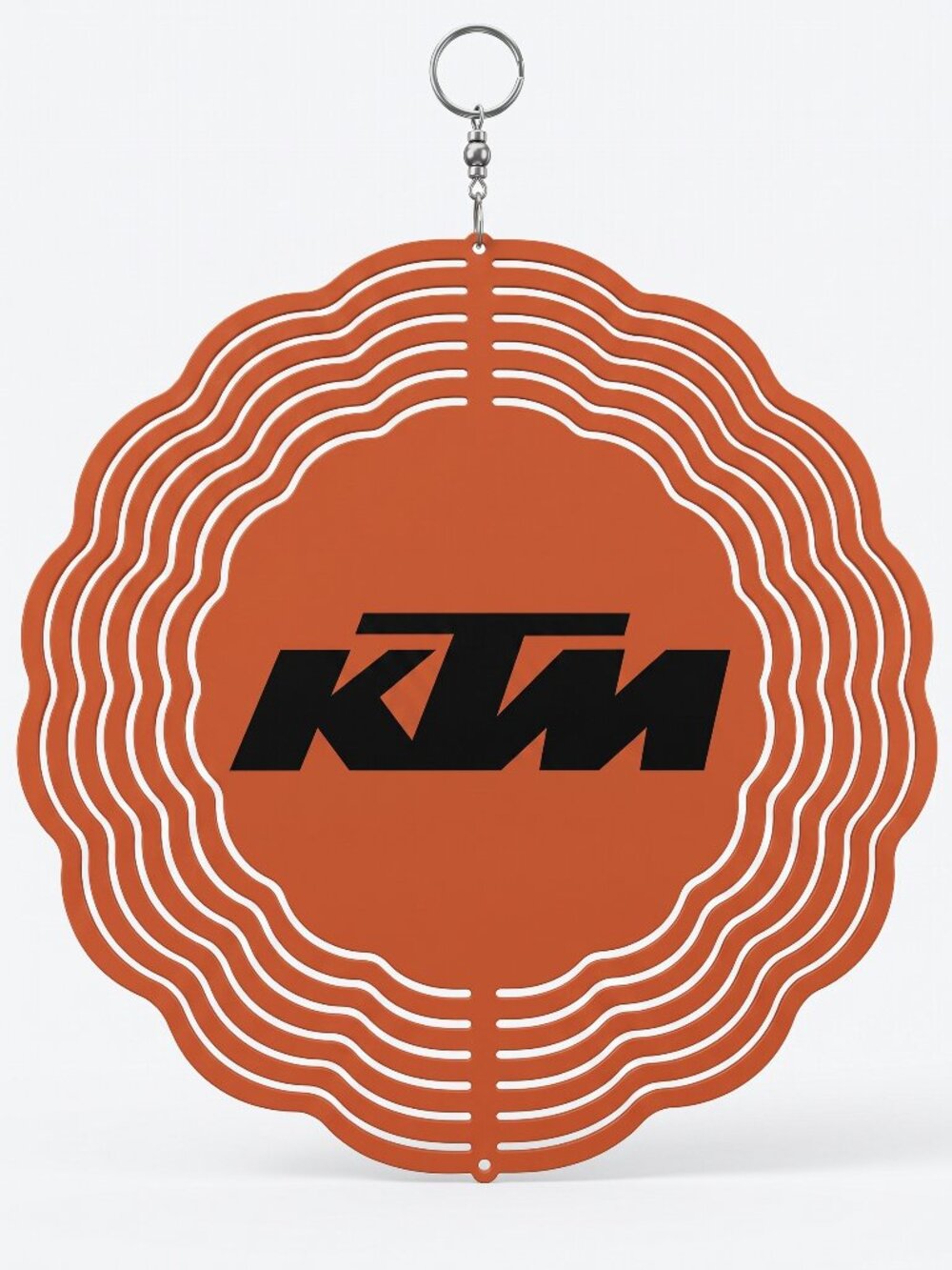 10" KTM Kinetic Wind Spinner - Orange Metal Hanging Yard Decor